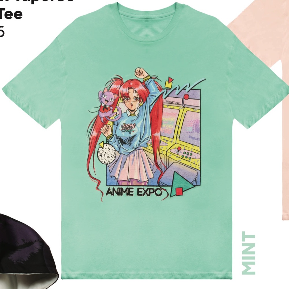 Anime Expo 2022 Vapor95 Mint Green T-Shirt, Size XL